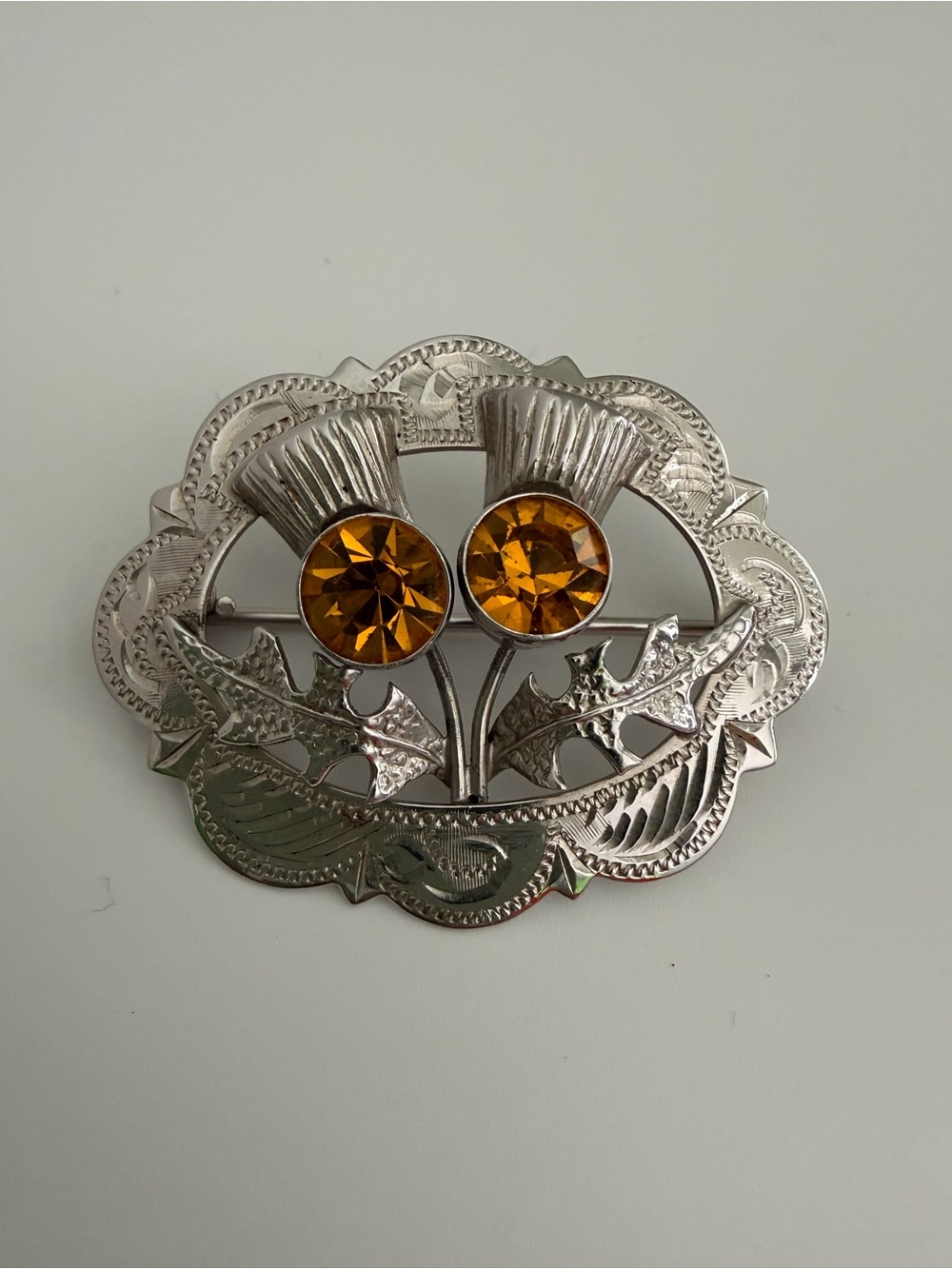 Ward Brothers Sterling Silver Thistle Brooch 1964